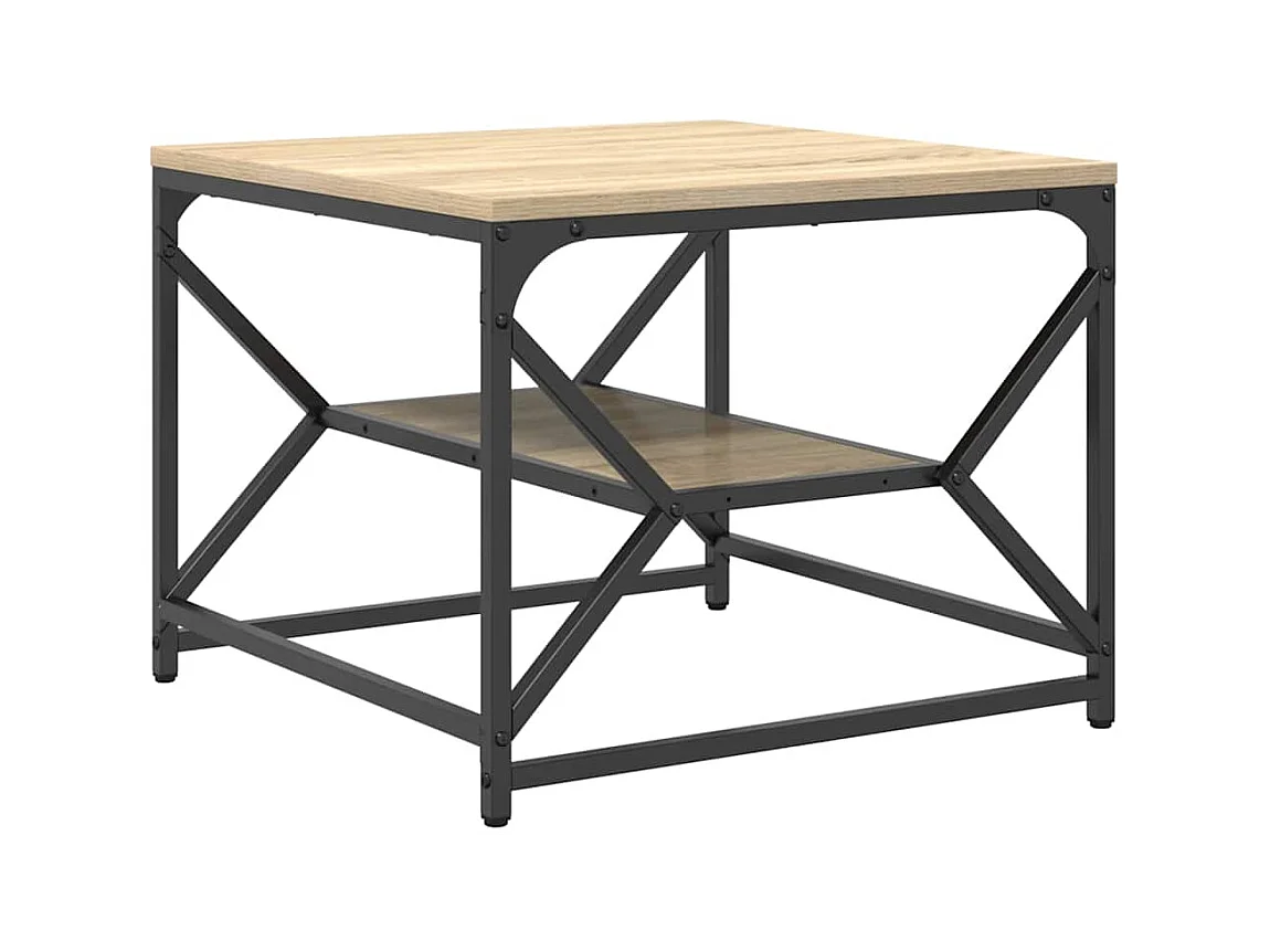Table basse salon-Table d'appoint avec étagère chêne de Sonoma–51x50x40cm bois d'ingénierie SHL55488