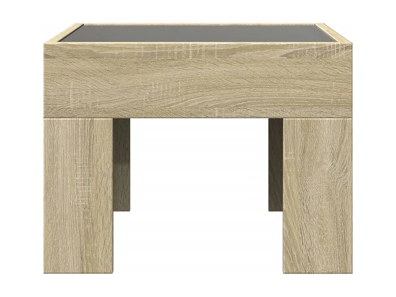 Couchtisch mit Infinity-LED | Beistelltische | Sofatisch Sonoma-Eiche 40x40x30 cm SHL28233