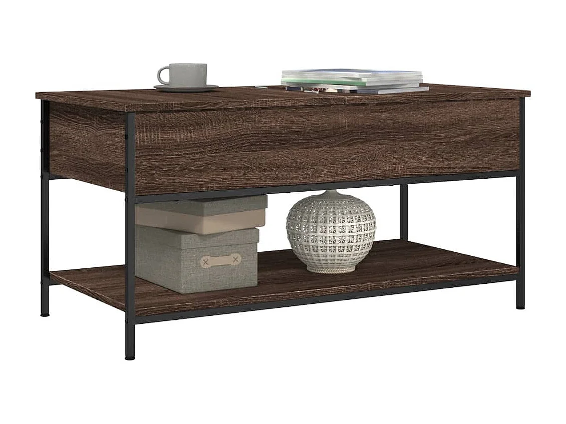 Mesa de centro-Mesa auxiliar de madera maciza reciclada 80x80x28 cm SHL4820