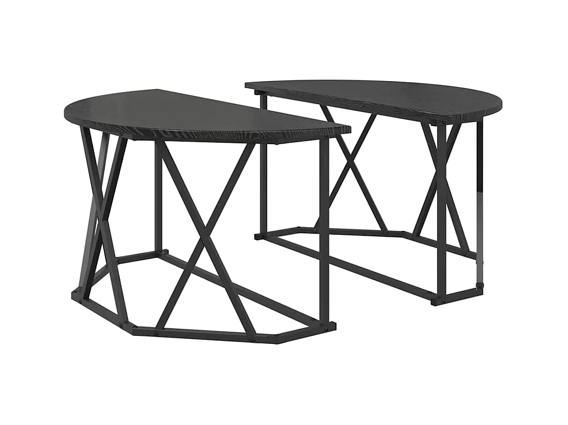 Table basse salon-Table d'appoint Noir Chêne 80x80x42 cm en bois d'ingénierie SHL82809