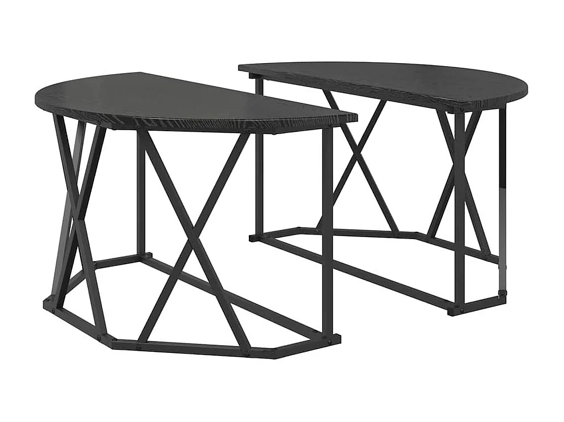 Couchtisch-Wohnzimmertisch-Beistelltische Schwarz Eichen-Optik 80x80x42 cm SHL59593