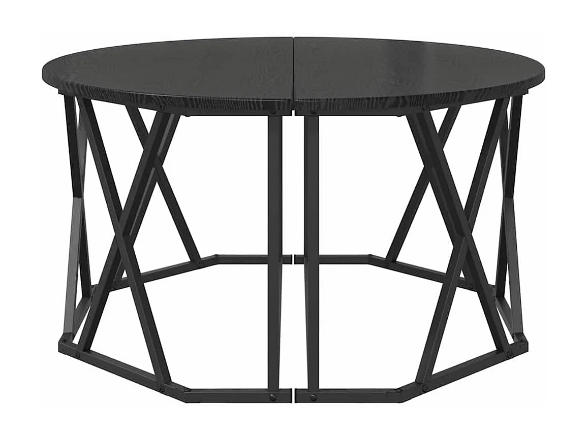 Couchtisch-Wohnzimmertisch-Beistelltische Schwarz Eichen-Optik 80x80x42 cm SHL59593