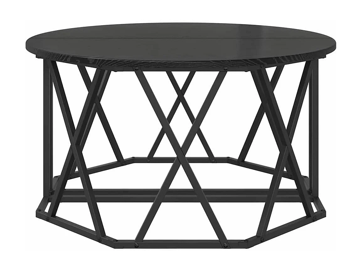 Couchtisch-Wohnzimmertisch-Beistelltische Schwarz Eichen-Optik 80x80x42 cm SHL59593