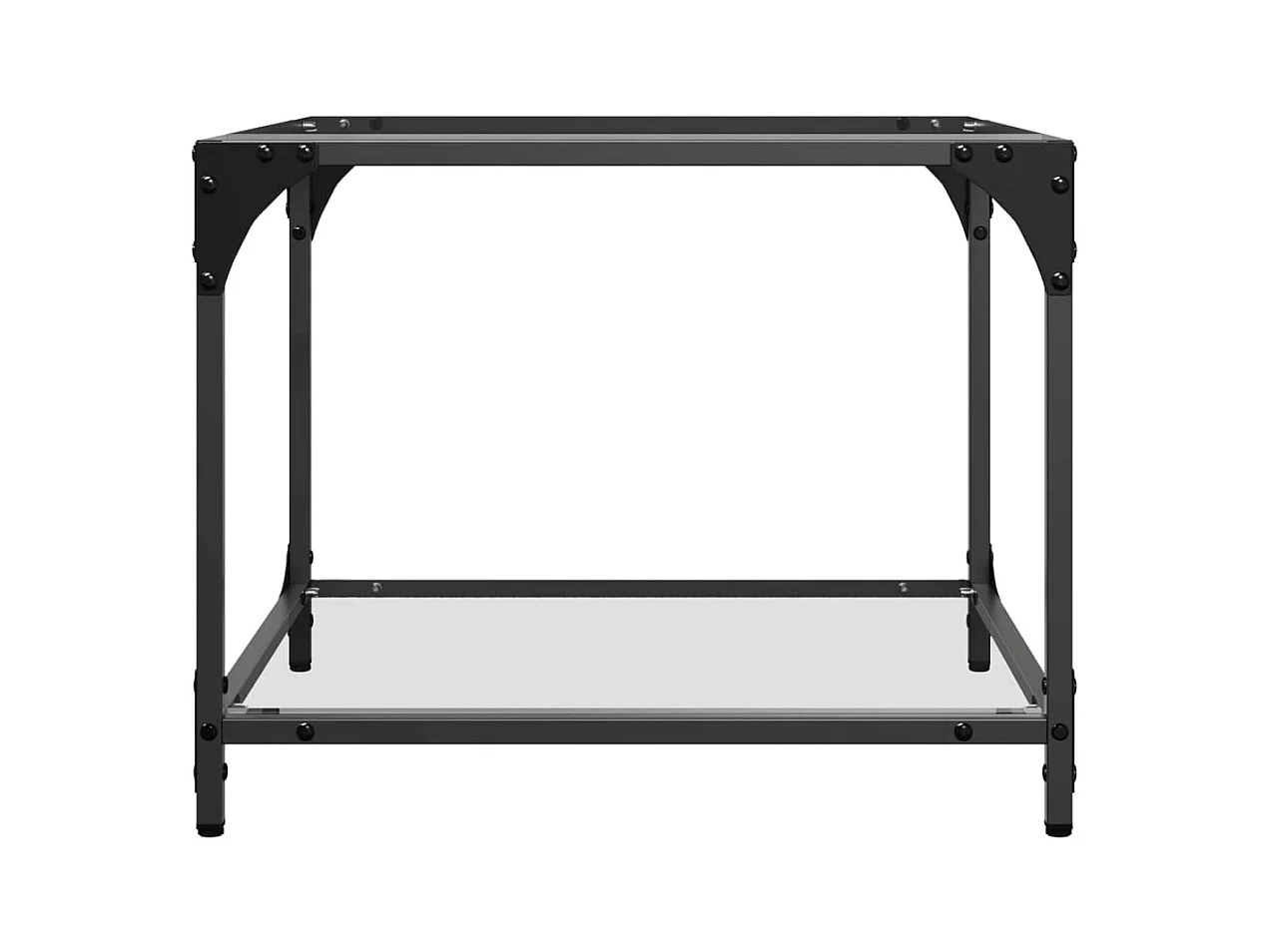 Table basse salon-Table d'appoint-dessus en verre transparent 50x50x40 cm acier SHL62767