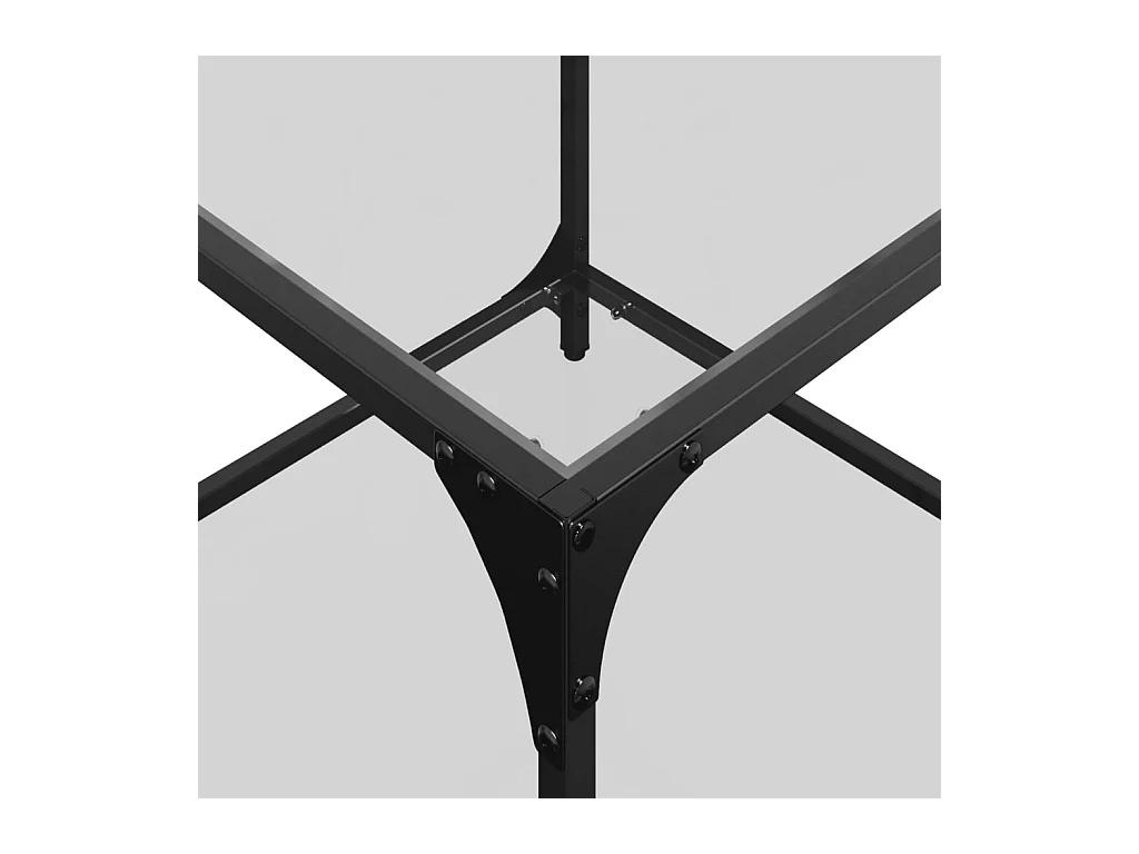 Table basse salon-Table d'appoint-dessus en verre transparent 50x50x40 cm acier SHL62767