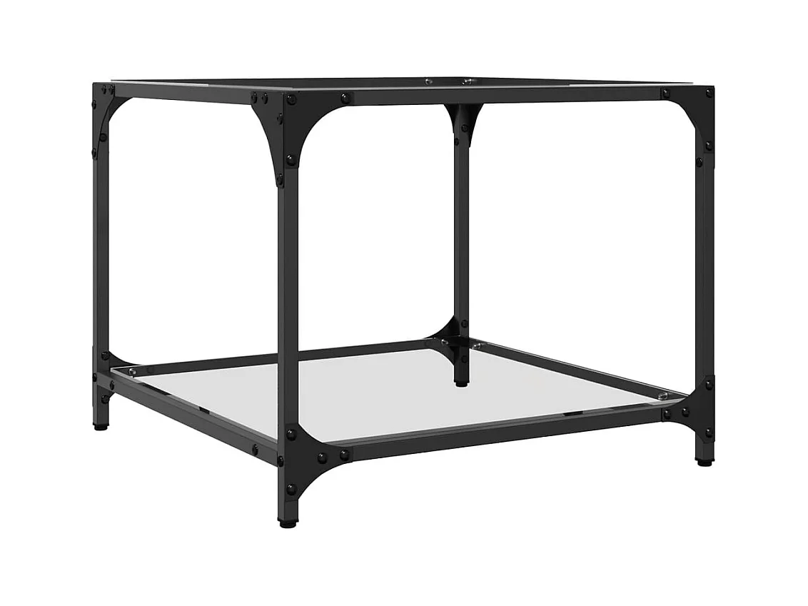 Mesa de centro-Mesa auxiliar de vidrio templado transparente 98x45x31 cm SHL3554