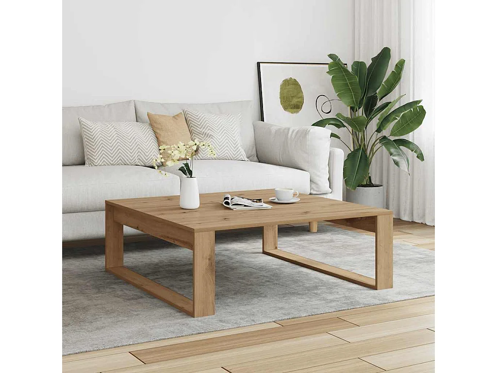 Couchtisch-Wohnzimmertisch-Beistelltische Artisan-Eiche 100x100x35 cm Holzwerkstoff SHL17335