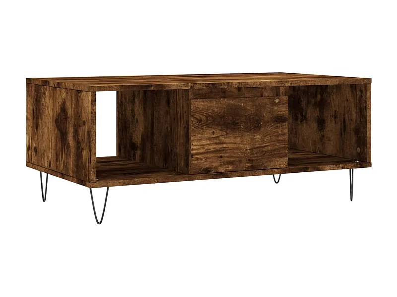 Table basse salon-Table d'appoint Chêne fumé 90x50x36,5 cm Bois d'ingénierie SHL91073