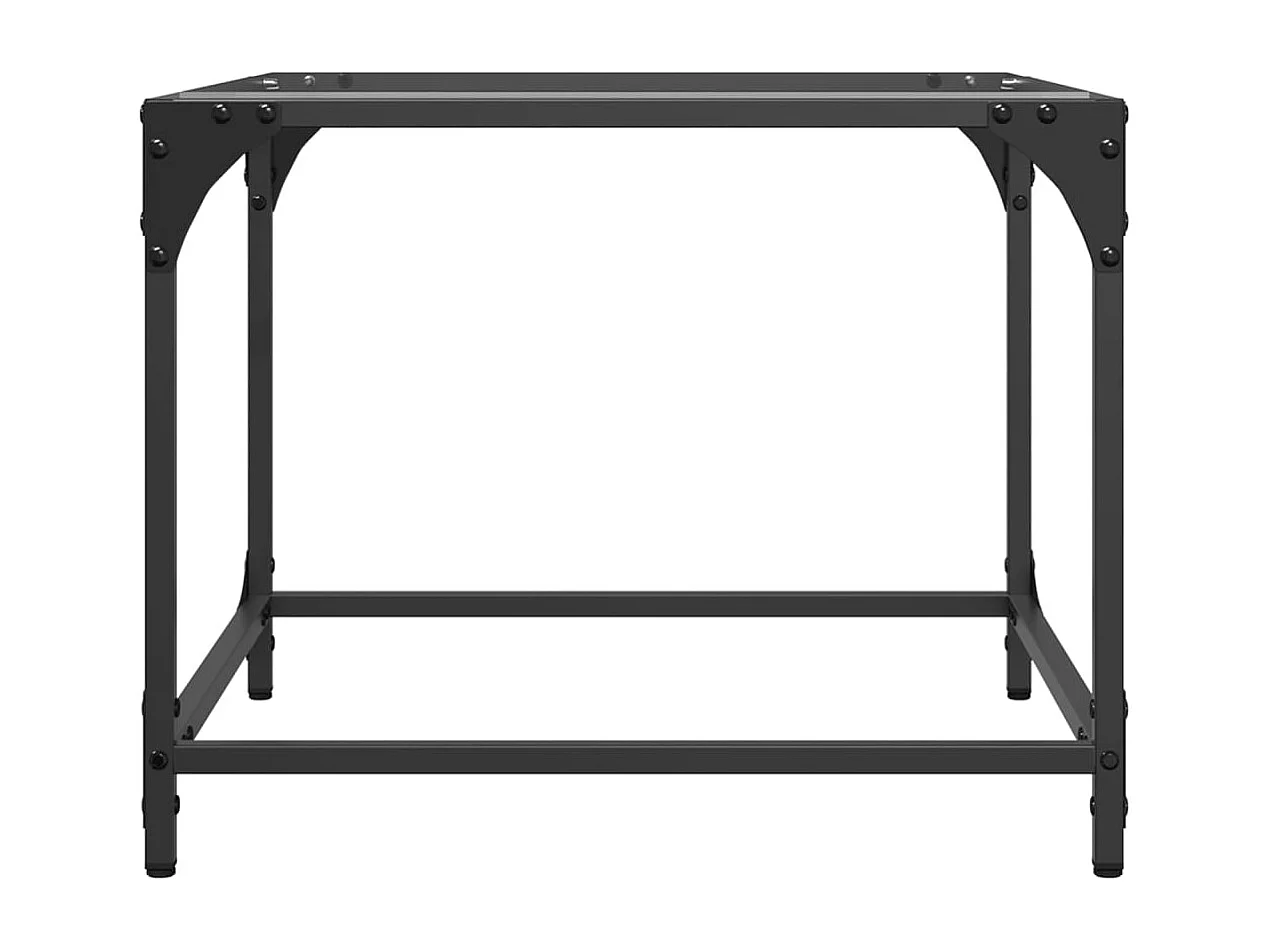 Couchtisch 2er Set-Sofatisch-Beistelltische mit Glasplatte Transparent 50x50x40 cm Stahl SHL17573