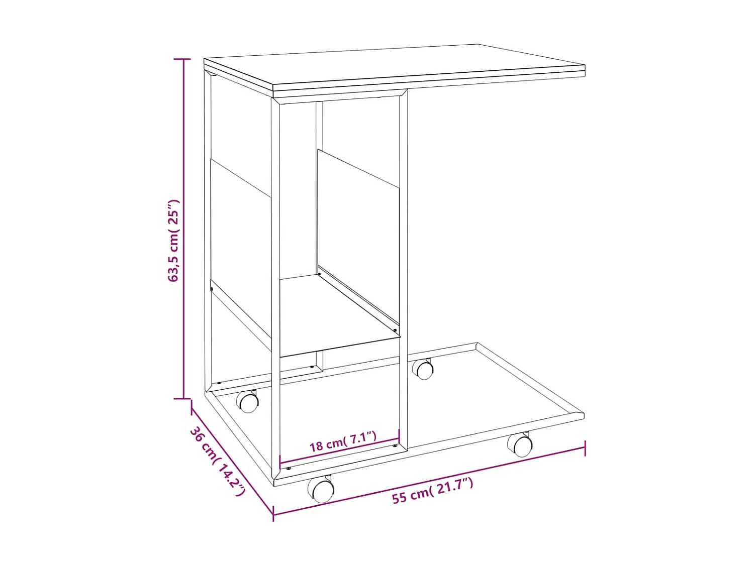Mesa de centro | Mesa auxiliar acero laminado en frío negro 101,5x50x43,5 cm SHL102716