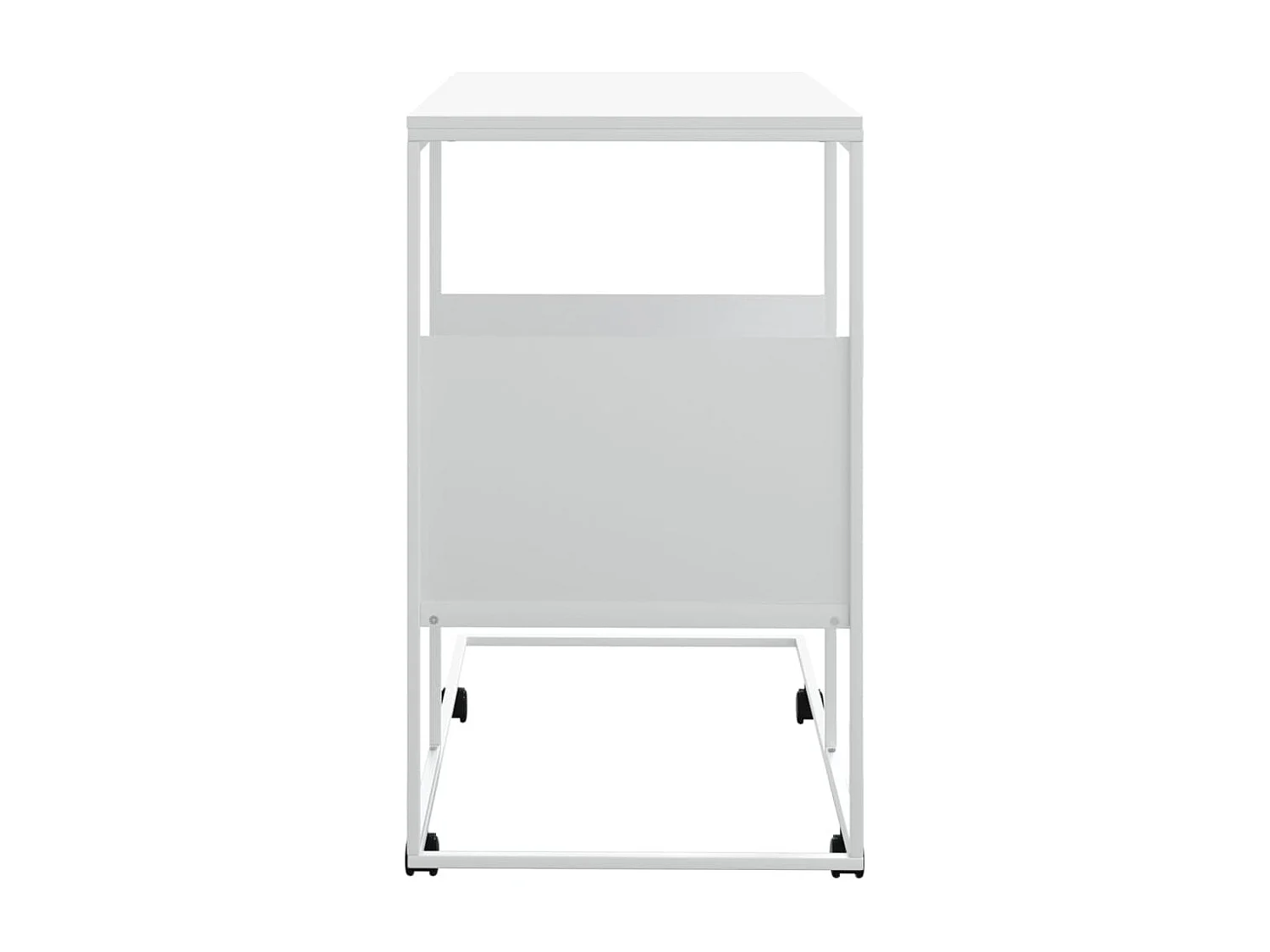 Table basse salon-Table d'appoint avec roues blanc 55x36x63,5cm bois d'ingénierie SHL81374