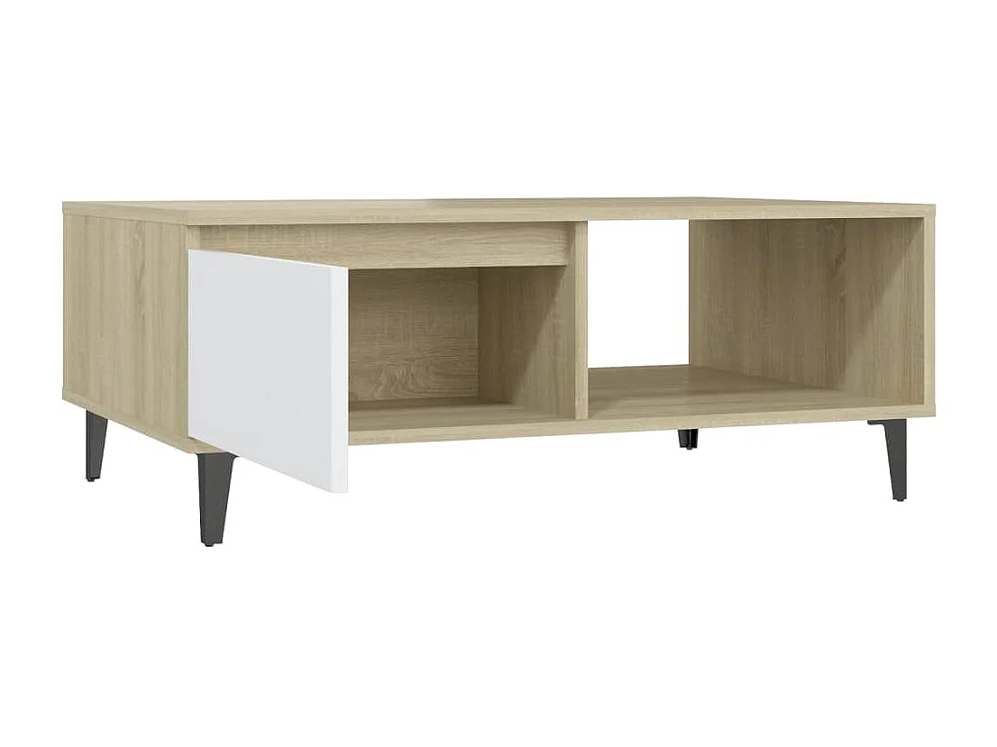 Mesa de centro | Mesa auxiliar con luces LED roble Sonoma 85x55x31 cm SHL367331