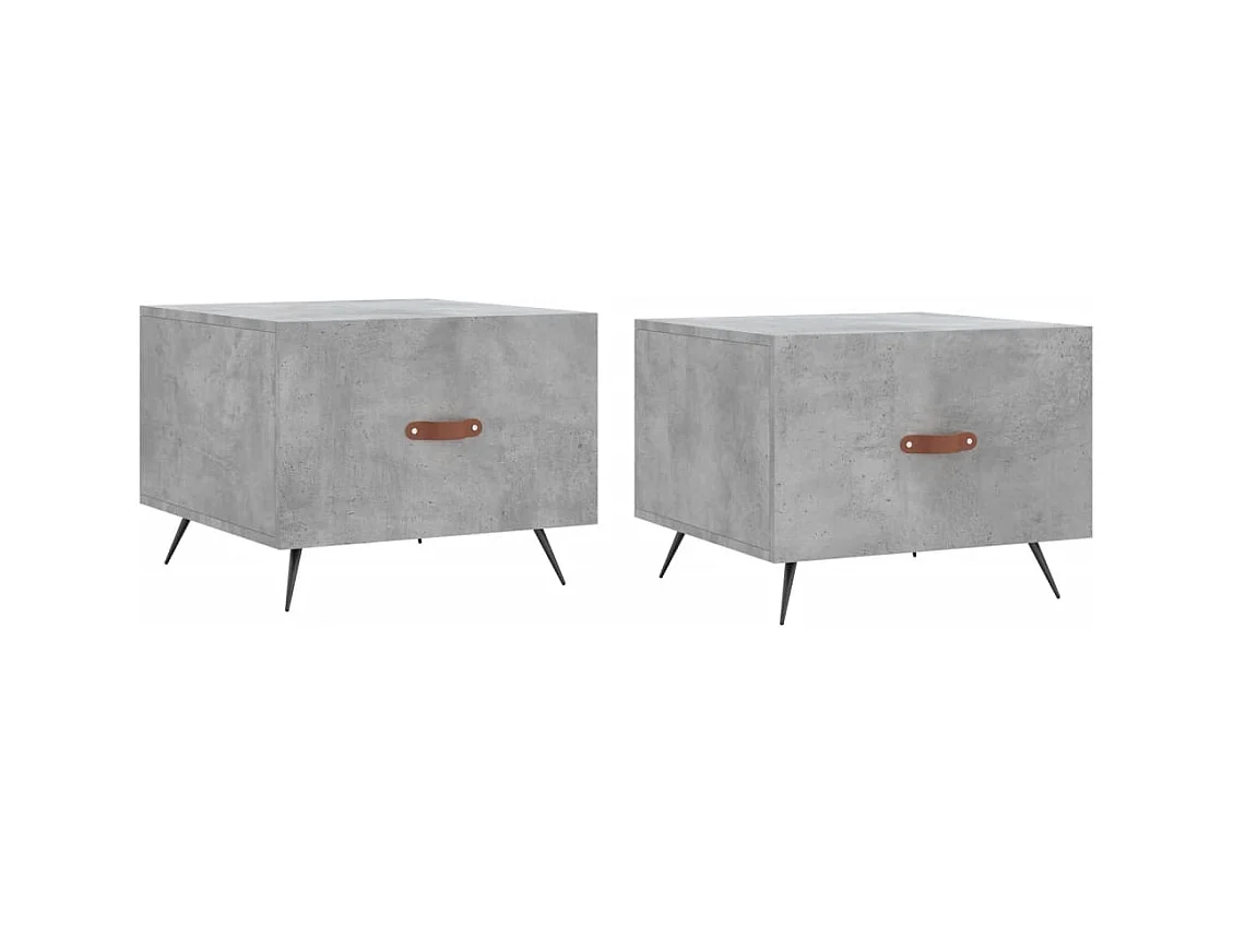 Tables basses salon-Tables d'appoint 2 pcs gris béton 50x50x40 cm bois d'ingénierie SHL97898