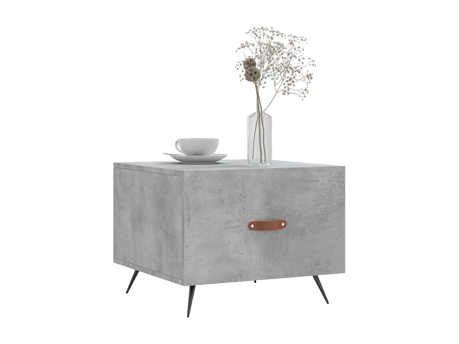 Couchtisch 2er Set-Sofatisch-Beistelltische Betongrau 50x50x40 cm Holzwerkstoff SHL97633