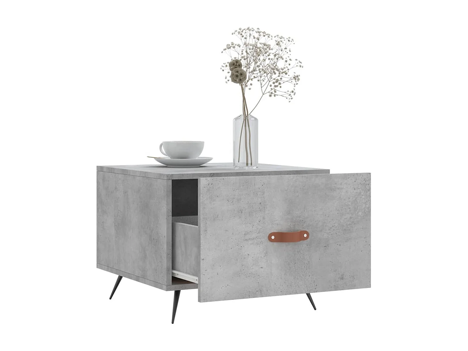 Couchtisch 2er Set-Sofatisch-Beistelltische Betongrau 50x50x40 cm Holzwerkstoff SHL97633