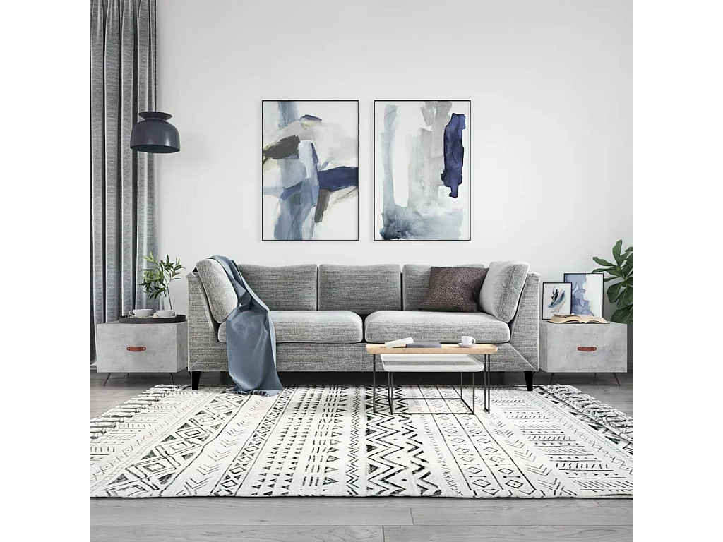 Couchtisch 2er Set-Sofatisch-Beistelltische Betongrau 50x50x40 cm Holzwerkstoff SHL97633