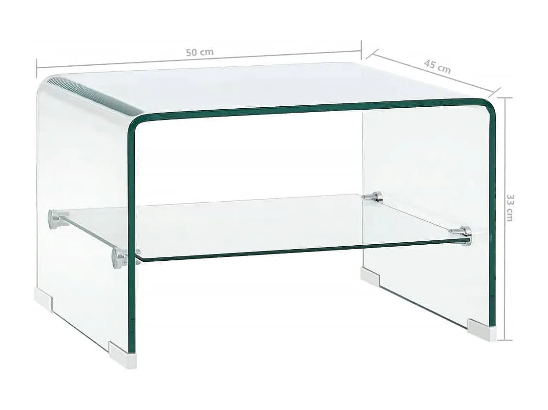 Couchtisch-Beistelltisch-Sofatisch Transparent 50x45x33 cm Hartglas SHL11776