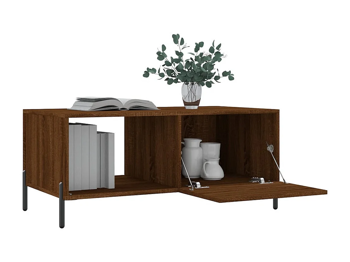 Table basse salon-Table d'appoint chêne marron 90x50x40 cm bois d'ingénierie SHL82607