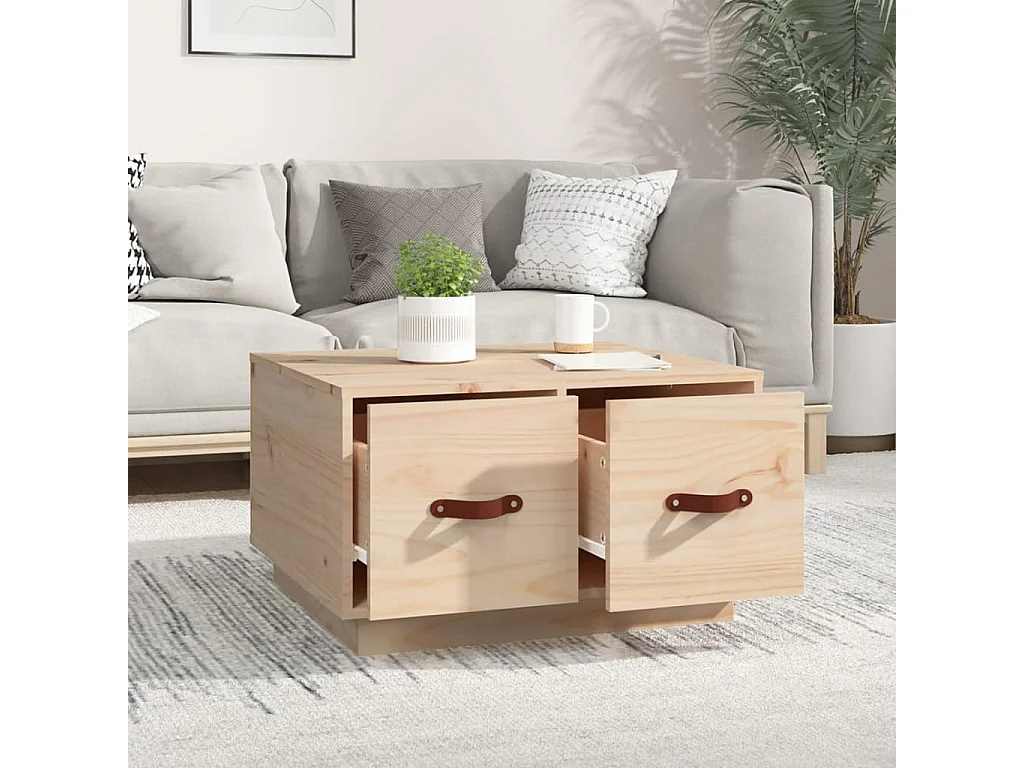 Couchtisch-Wohnzimmertisch-Beistelltische 60x53x35 cm Massivholz Kiefer SHL86492