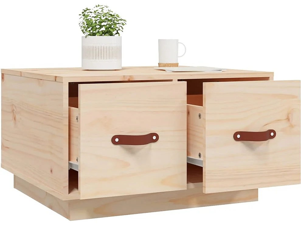 Couchtisch-Wohnzimmertisch-Beistelltische 60x53x35 cm Massivholz Kiefer SHL86492