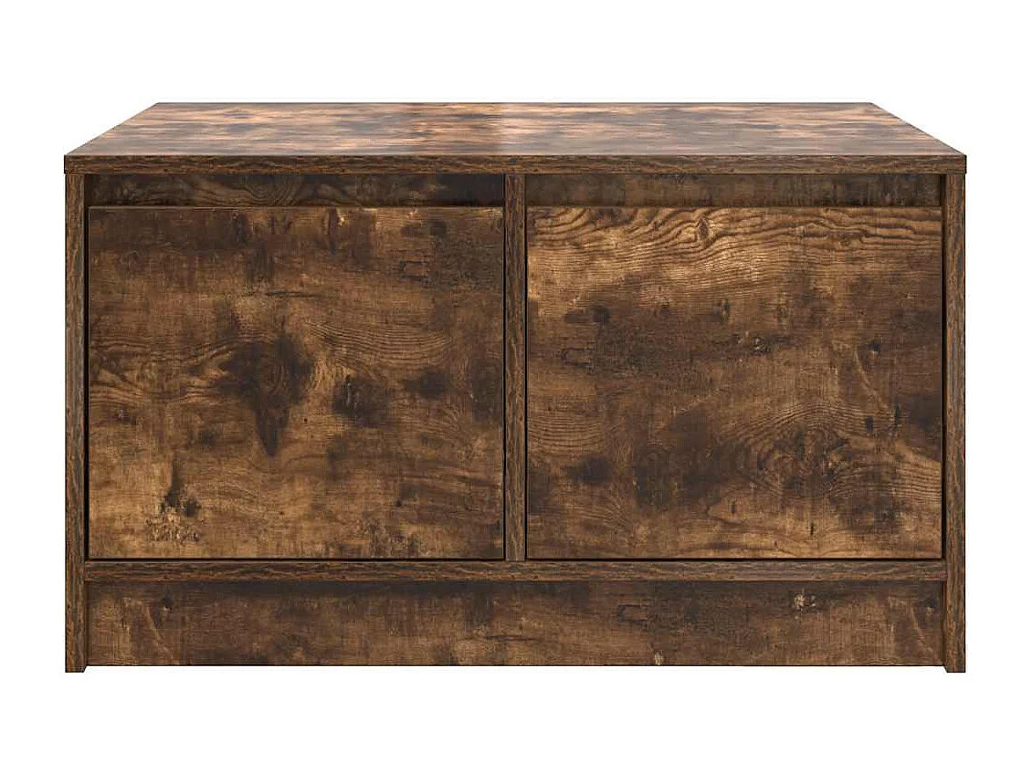 Tavolino da Salotto-Tavolino Basso con Cassetti Rovere Fumo 70.5x70x40 cm SHL24996