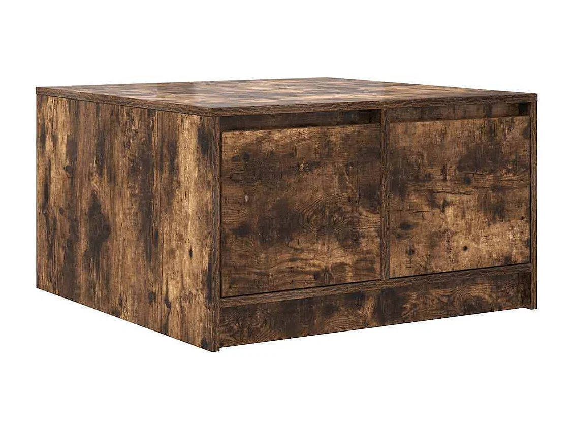 Tavolino da Salotto-Tavolino Basso con Cassetti Rovere Fumo 70.5x70x40 cm SHL24996