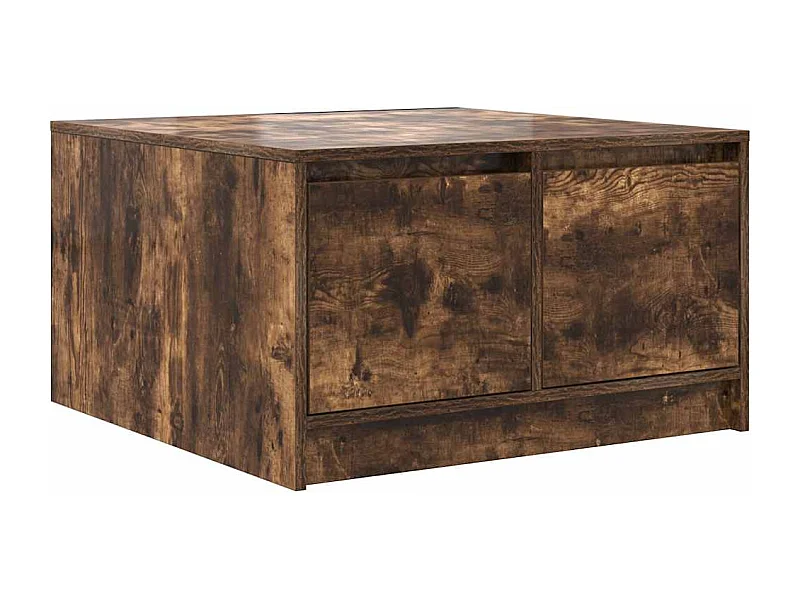 Tavolino da Salotto-Tavolino Basso con Cassetti Rovere Fumo 70.5x70x40 cm SHL24996