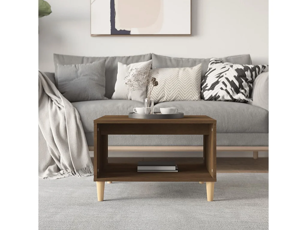 Table basse salon-Table d'appoint Chêne marron 60x50x40 cm Bois d'ingénierie SHL2086