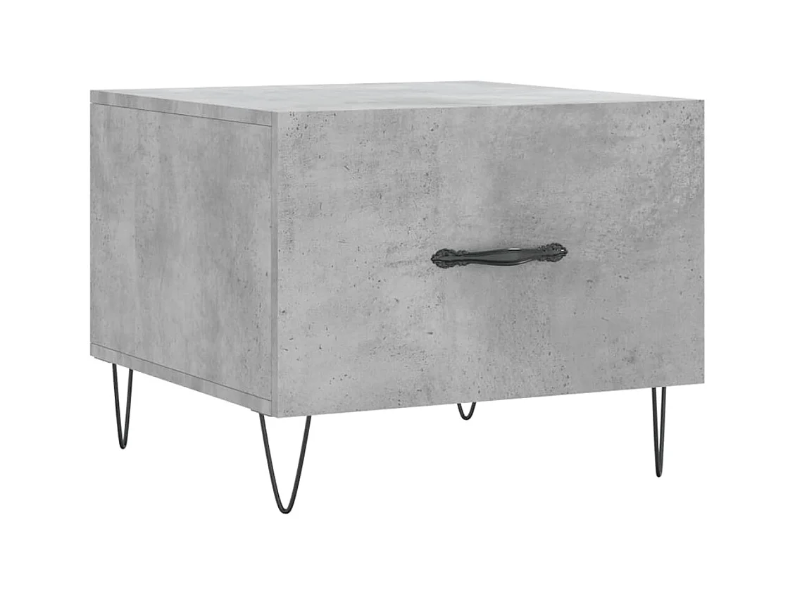 Salontafel | Woonkamertafel | Bijzettafel 50x50x40 cm bewerkt hout betongrijs