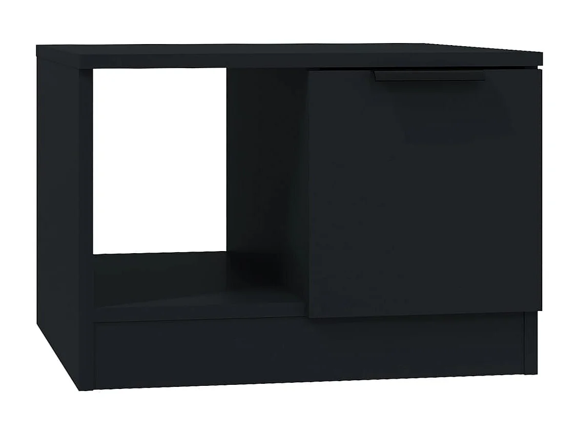 Tavolino da Salotto-Tavolino da Caffè Laterale Nero 50x50x36 cm in Legno Multistrato SHL82148