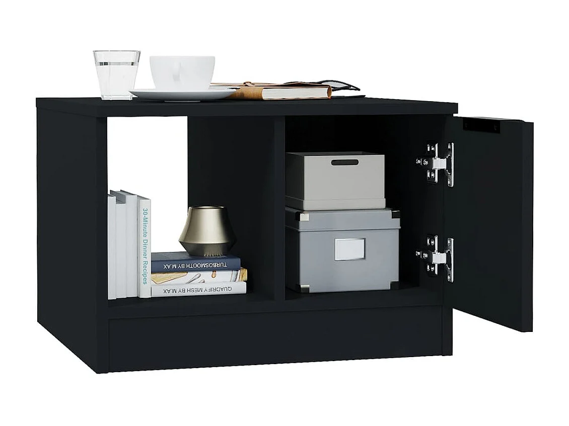 Tavolino da Salotto-Tavolino da Caffè Laterale Nero 50x50x36 cm in Legno Multistrato SHL82148