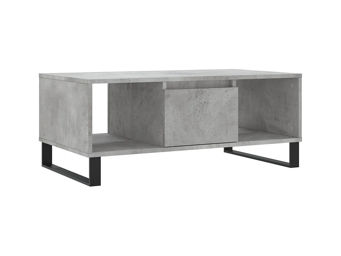 Mesa de centro | Mesa auxiliar madera ingeniería metal roble humo 100x50x50 cm SHL3927