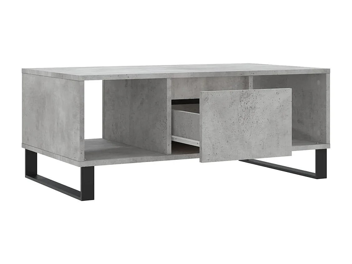 Mesa de centro | Mesa auxiliar madera ingeniería metal roble humo 100x50x50 cm SHL3927