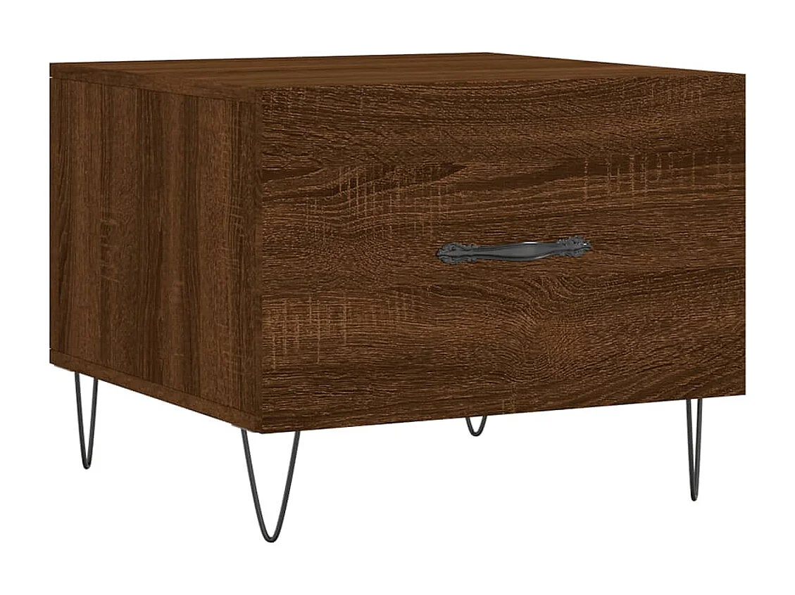 Salontafel | Woonkamertafel | Bijzettafel 50x50x40 cm bewerkt hout bruin eikenkleur