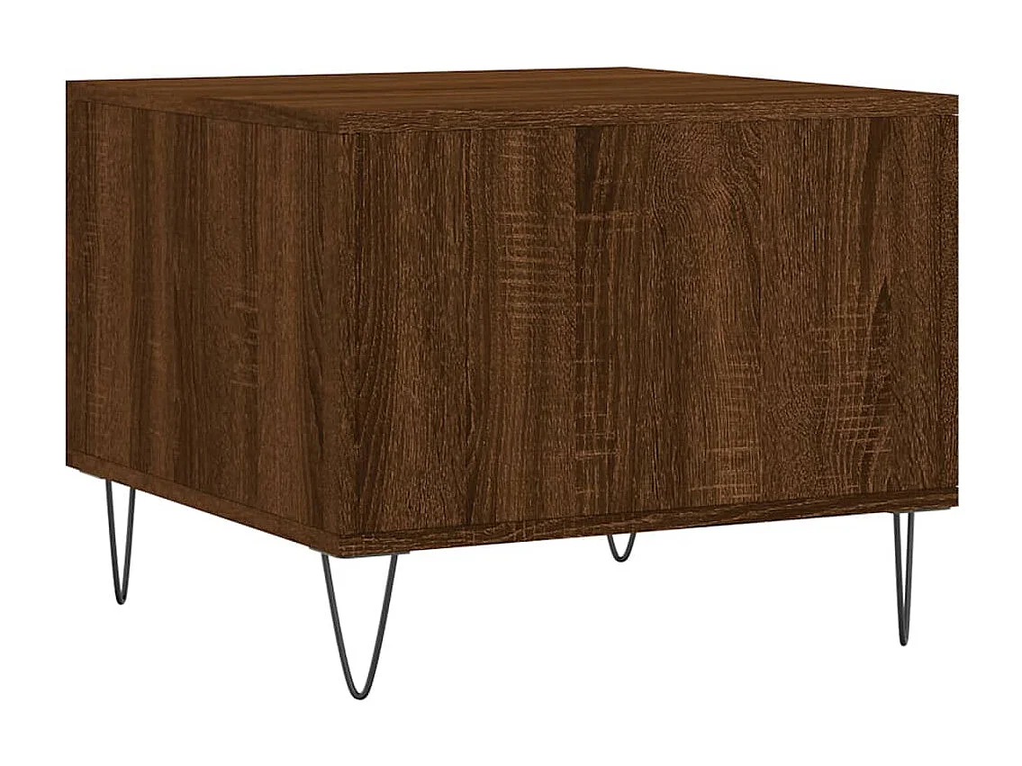Salontafel | Woonkamertafel | Bijzettafel 50x50x40 cm bewerkt hout bruin eikenkleur