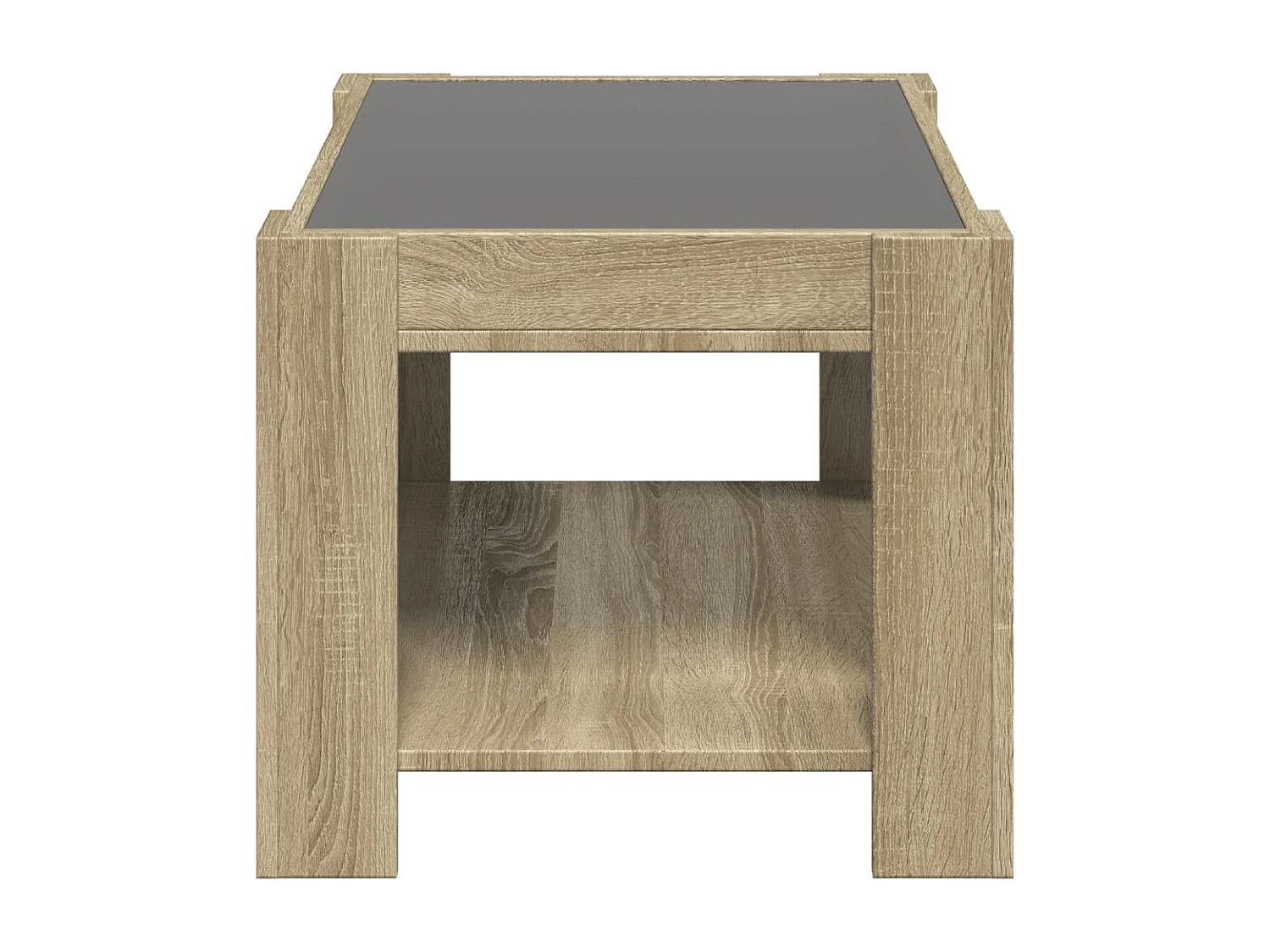 Salontafel | Bijzettafel met LED 73x53x45 cm bewerkt hout sonoma eikenkleurig
