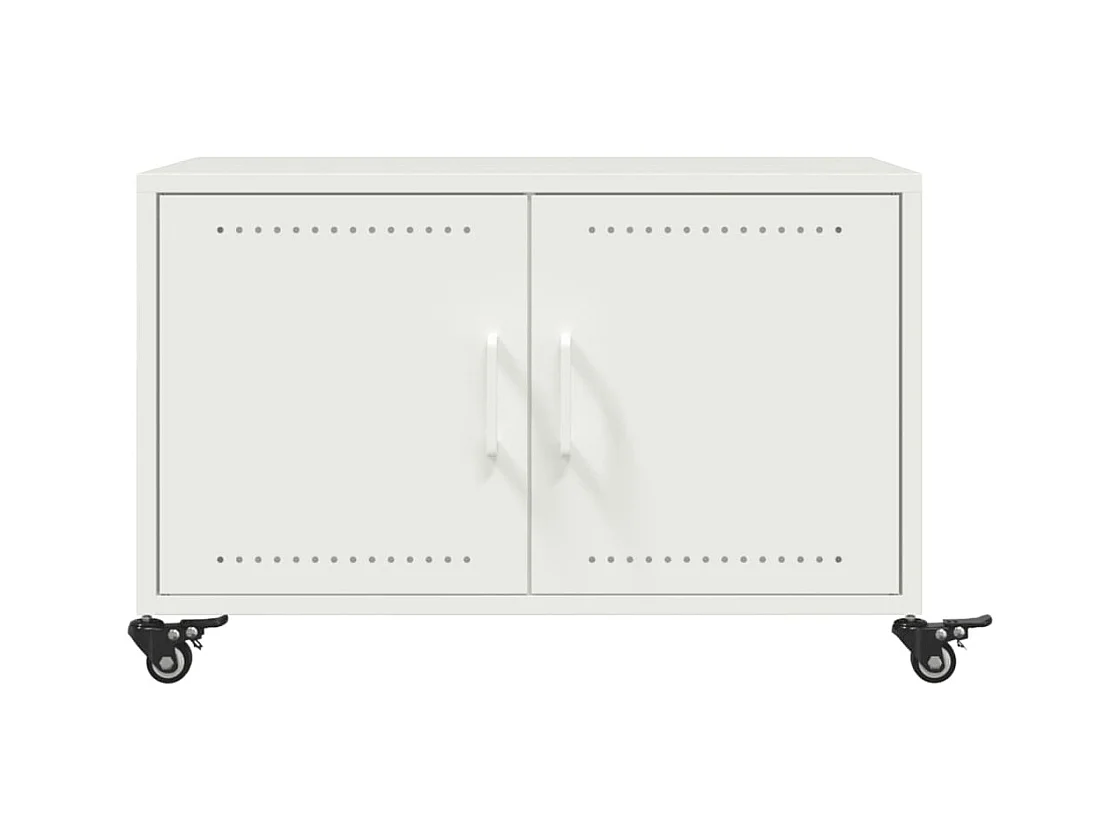 Mesa de centro | Mesa de apoio 68x50x43.5 cm aço branco