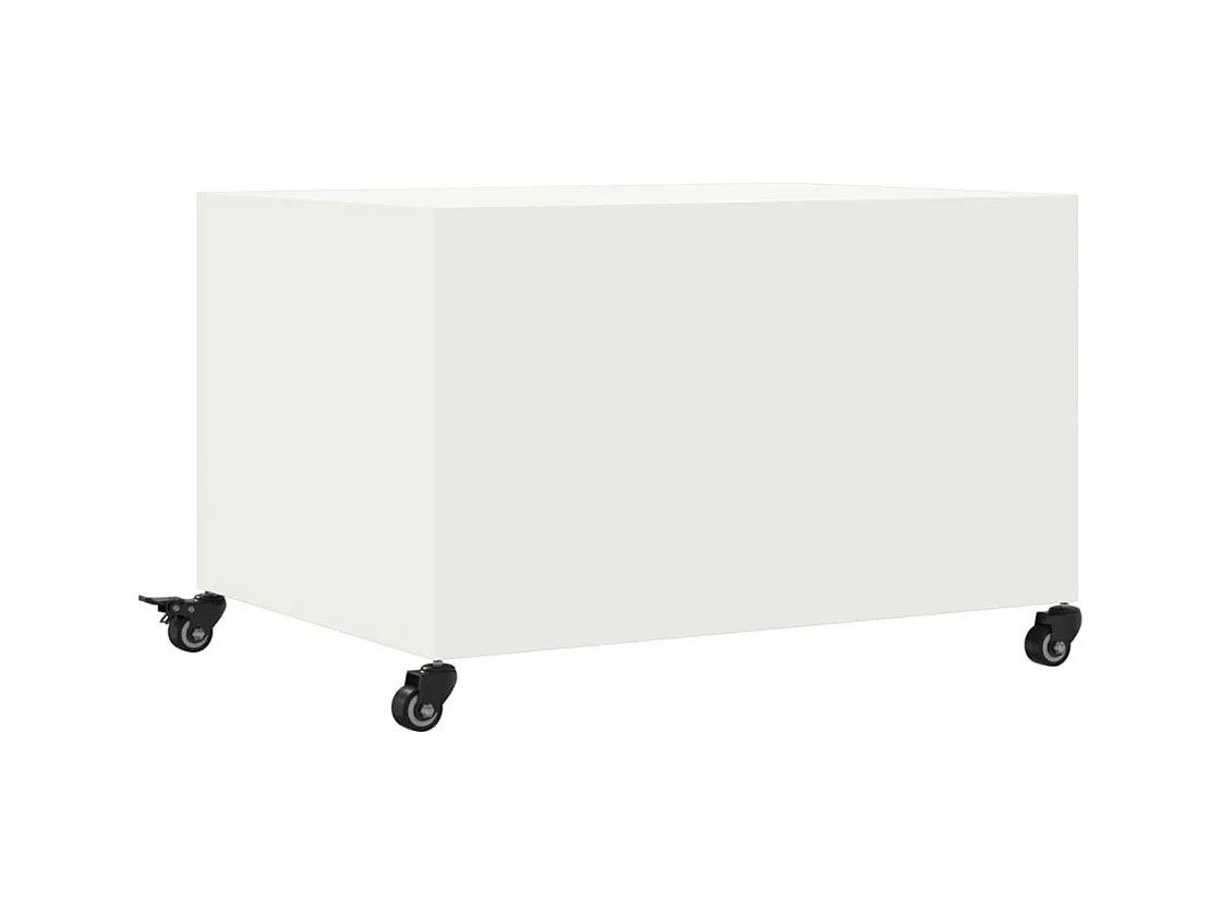 Mesa de centro | Mesa de apoio 68x50x43.5 cm aço branco