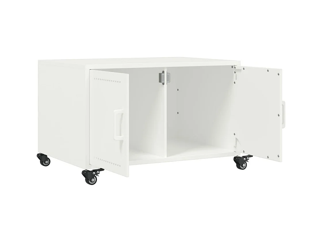 Mesa de centro | Mesa de apoio 68x50x43.5 cm aço branco