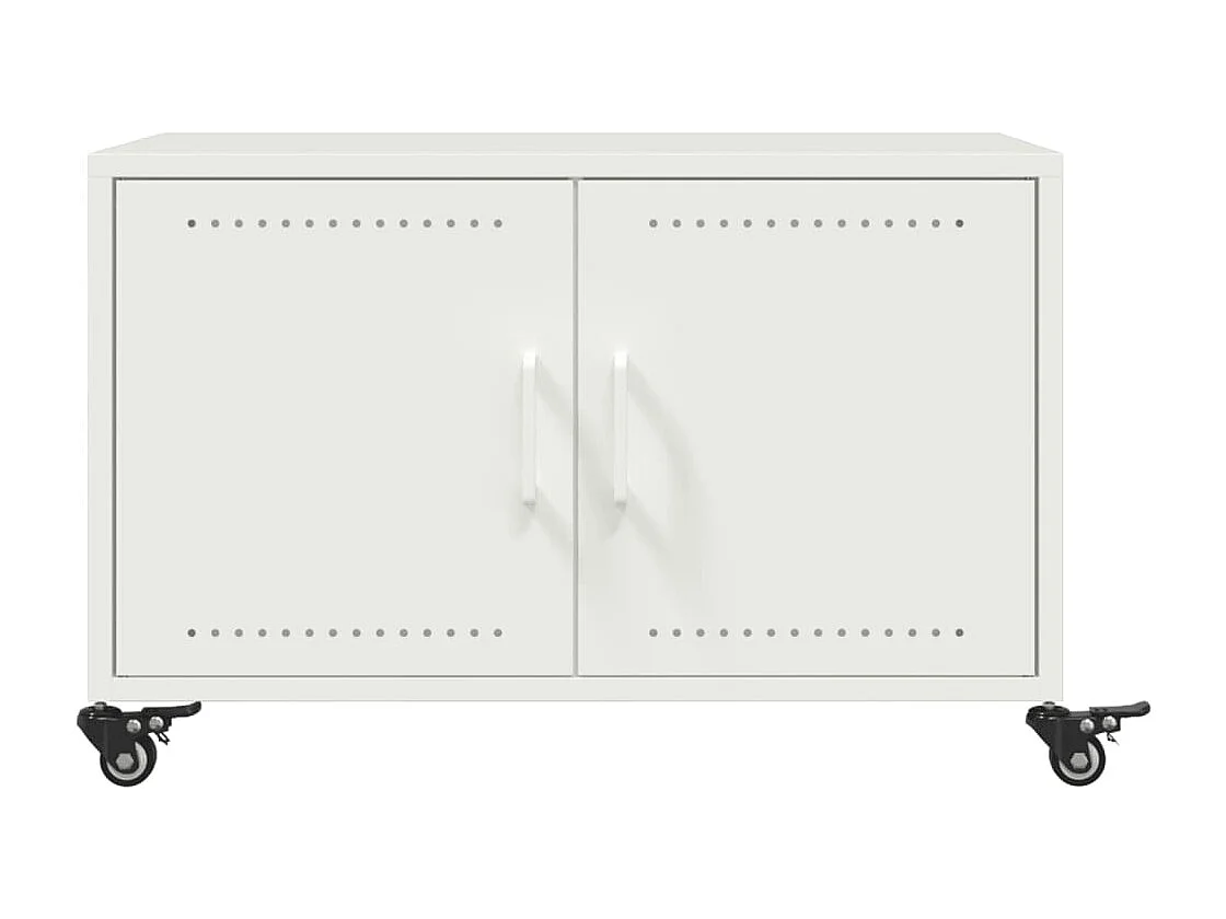 Couchtisch-Beistelltische-Sofatisch Weiß 68x50x43,5 cm Stahl SHL15009