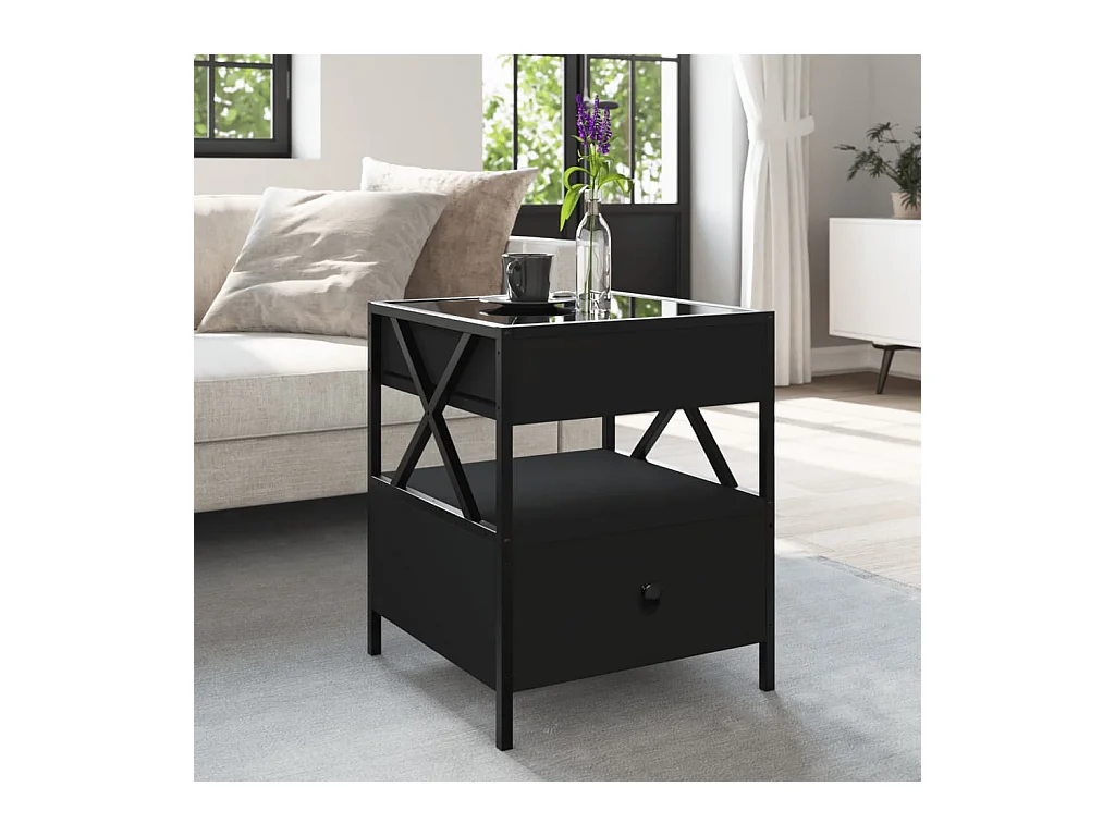 Mesa de centro-Mesa auxiliar madera de ingeniería roble marrón 85x55x31 cm SHL2831