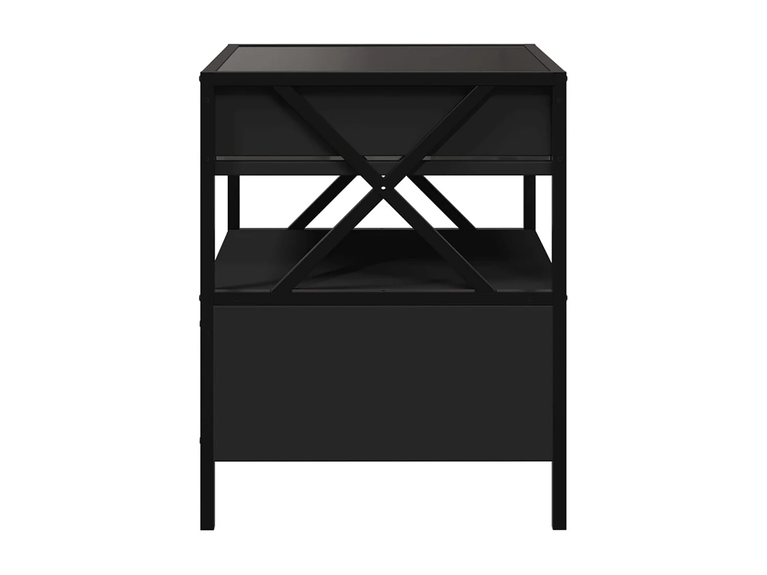 Couchtisch mit Infinity-LED | Beistelltische | Sofatisch Schwarz 40x40x51 cm SHL83486