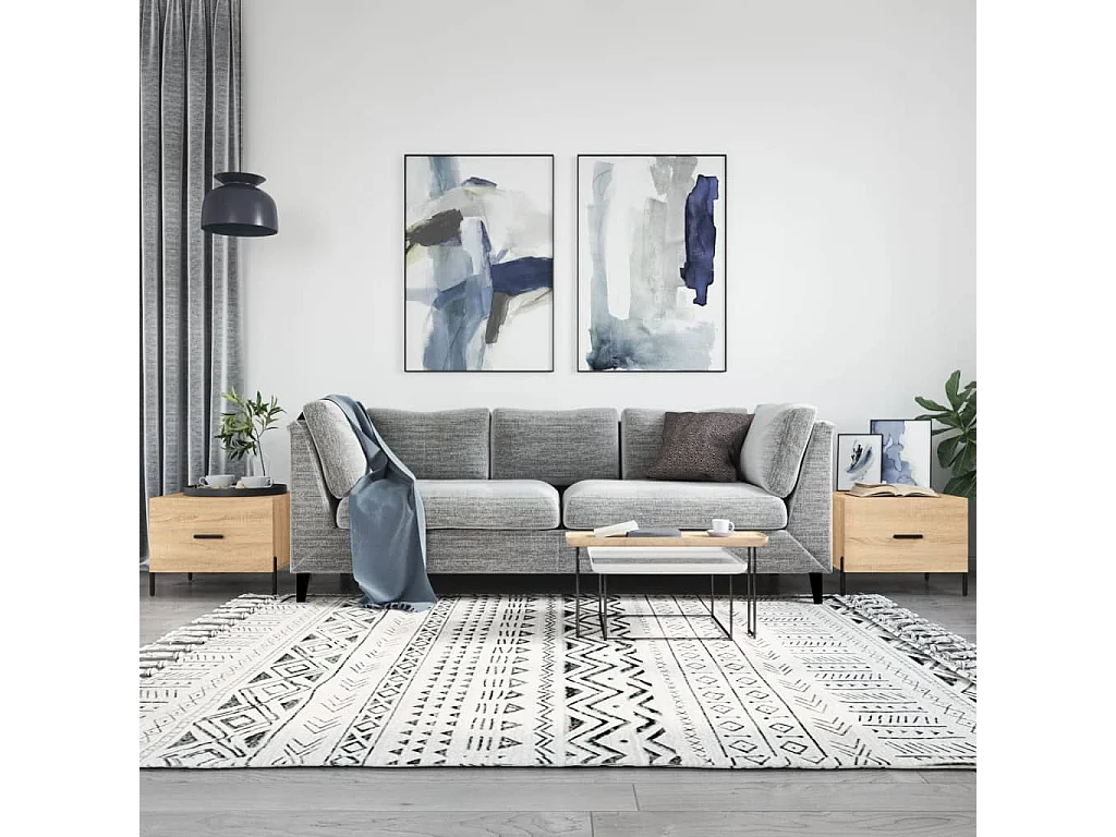 Conjunto de 2 Mesas de Centro | Mesa de apoio | Mesa de café 50x50x40cm deriv. madeira carvalho sonoma