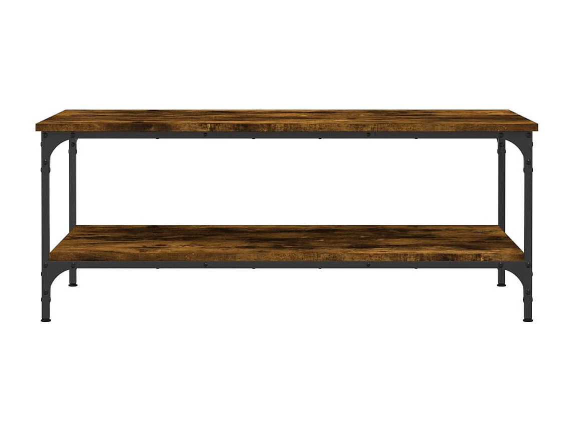 Mesa de centro | Mesa auxiliar y LED madera ingeniería roble ahumado 73x53x45cm SHL1873