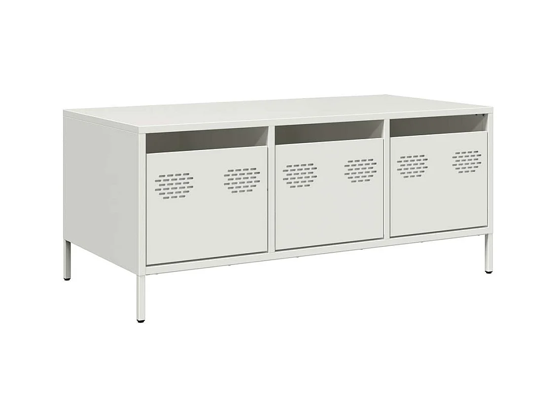 Table basse salon-Table d'appoint blanc 101,5x50x43,5 cm acier laminé à froid SHL71182