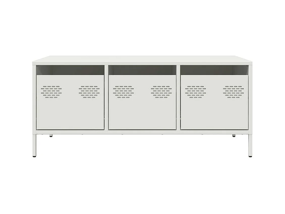 Table basse salon-Table d'appoint blanc 101,5x50x43,5 cm acier laminé à froid SHL71182