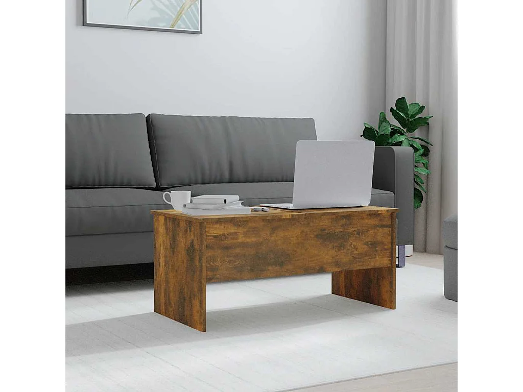 Couchtisch-Sofatisch-Beistelltische Räuchereiche 102x50,5x46,5 cm Holzwerkstoff SHL79315