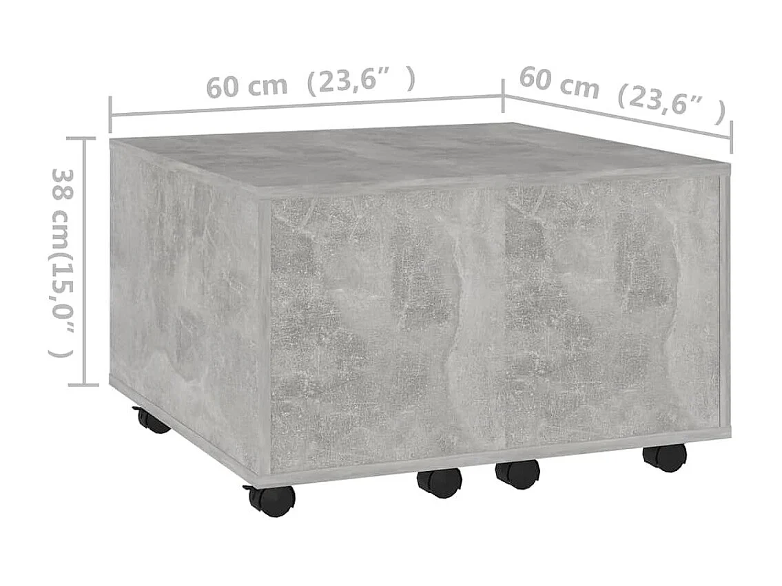 Couchtisch-Sofatisch-Beistelltische Betongrau 60x60x38 cm Holzwerkstoff SHL87088
