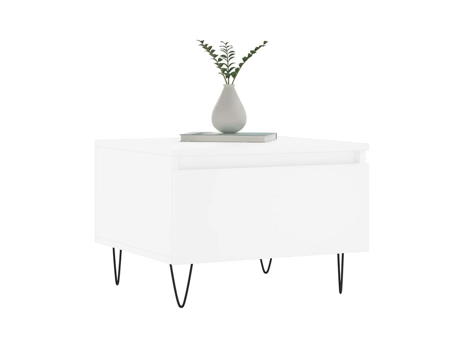 Mesa de centro | Mesa auxiliar madera maciza de mango negra 100x54x40 cm marrón SHL4658