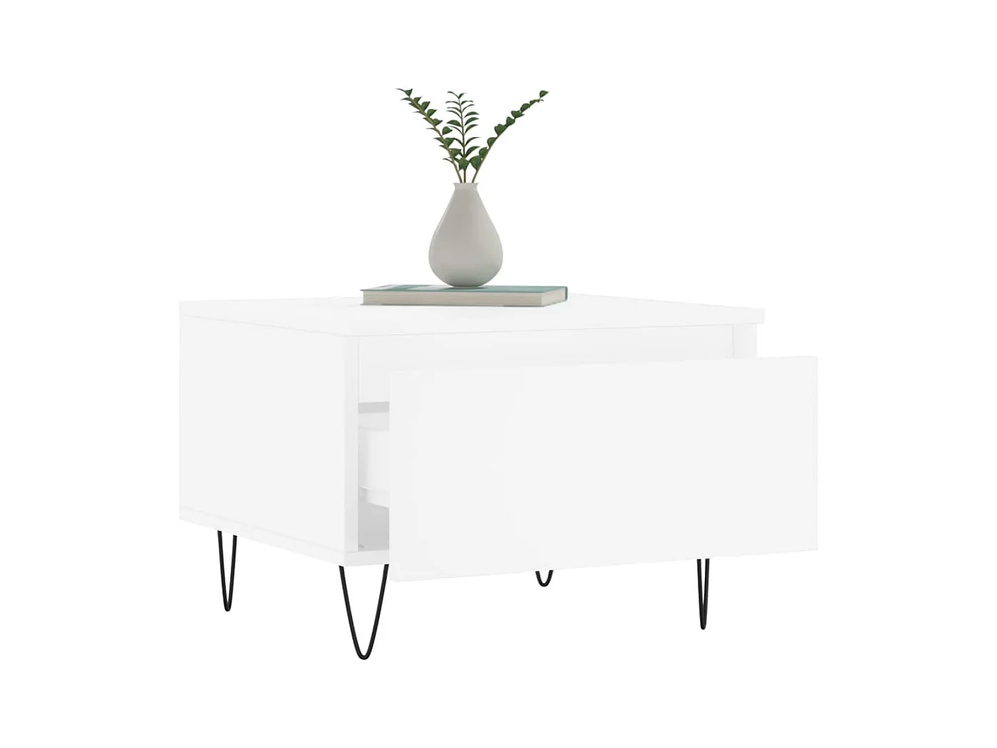 Mesa de centro | Mesa auxiliar madera maciza de mango negra 100x54x40 cm marrón SHL4658